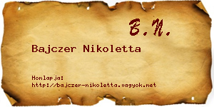 Bajczer Nikoletta névjegykártya